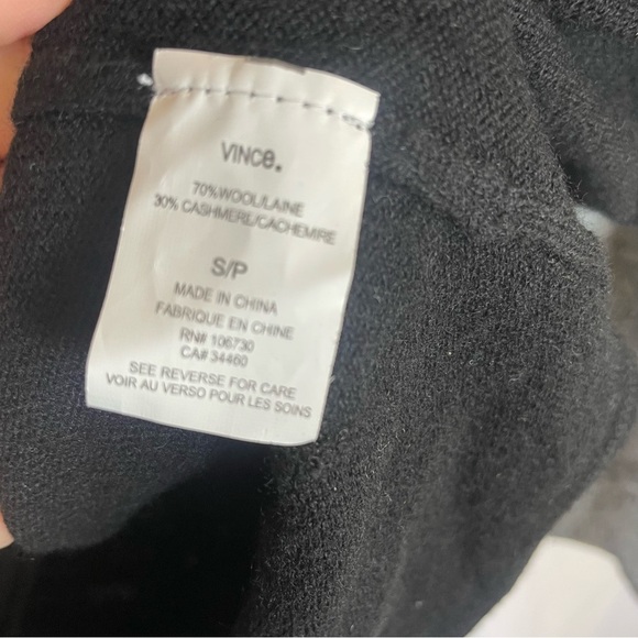 VINCE Women’s Cream Gray Black Colorblock Wool Cashmere Sweater Size Small - Picture 7 of 10